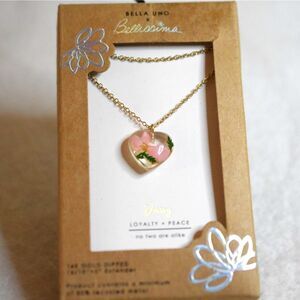 NIB Bella Uno Bellissima Daisy Flower Heart 14K Gold Dipped 16"-18" Necklace